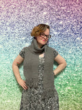Picot Scarf & Earflap Hat with Dual Poms - Youth
