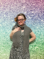 Picot Scarf & Earflap Hat with Dual Poms - Youth